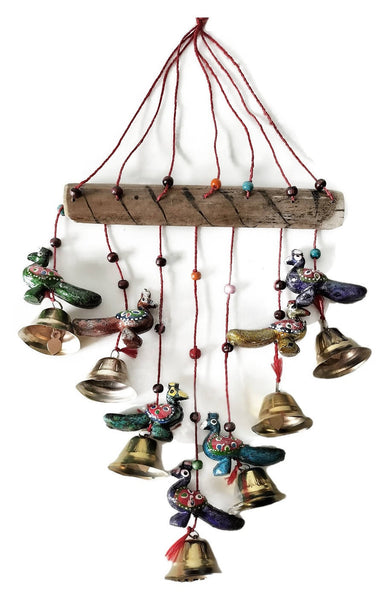 Wall Hanging Peacock Bells with Beads