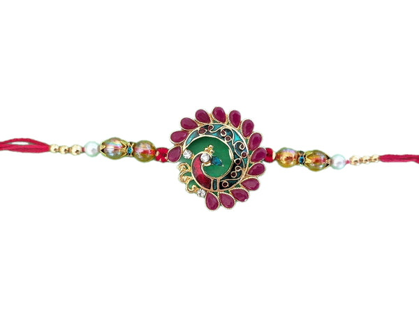 Rakhi Designer Maroon Color with stones