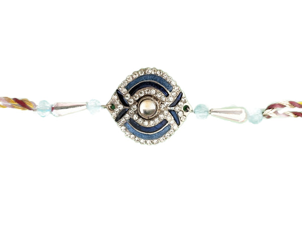 Rakhi Blue with White Stones