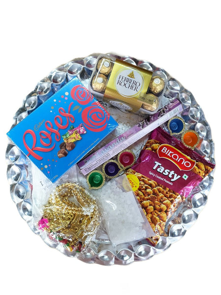 Diwali Gift Thali Chocolate Snacks & Decoration