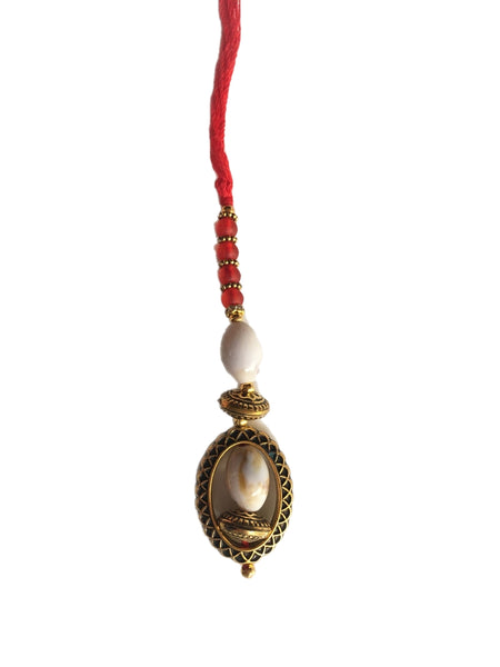 Bhabhi Lumba Rakhi White Stone