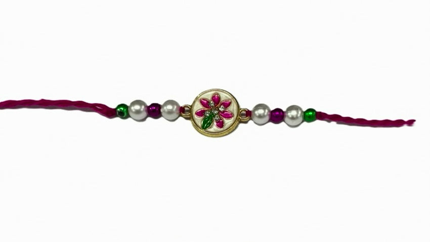 Rakhi Thread Pink Flower