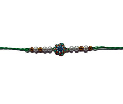 Rakhi Green Thread Flower