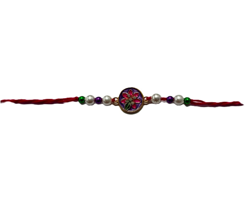 Rakhi Thread Pink Blue Flower