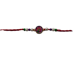 Rakhi Thread Pink Blue Flower