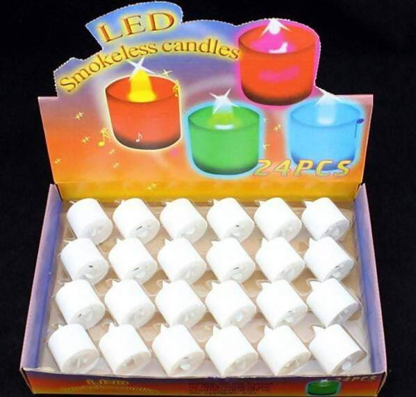 LED White Candles 24pcs