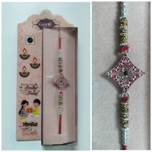 Ganesh Brand - Pink Rakhi with Message Card
