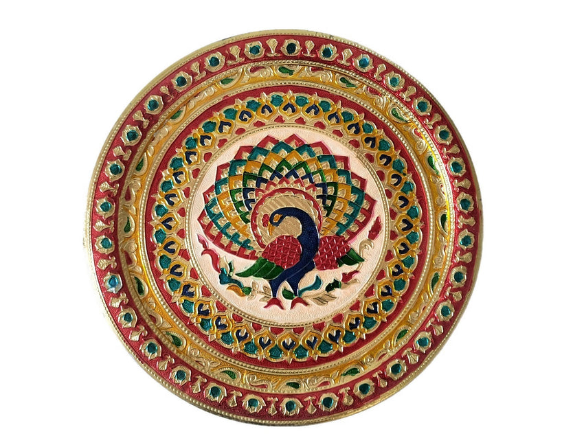 Fancy Puja Thali Peacock Design